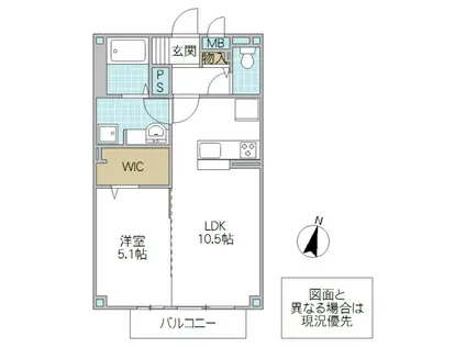 LIS BLANC(1LDK/3階)の間取り写真