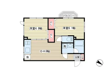 エバーラスティング617(2DK/4階)の間取り写真