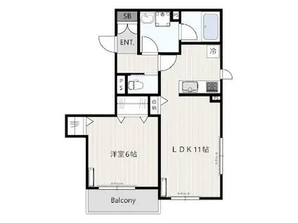 フラッツ宮前プラス(1LDK/3階)の間取り写真