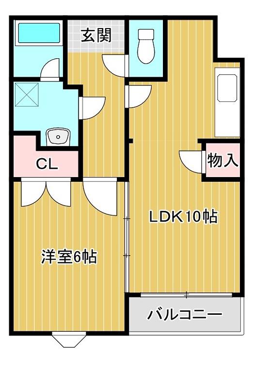 ラ・ヴィラ大沢野(1LDK/4階)の間取り写真