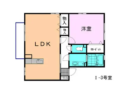 ボヌールI(1LDK/2階)の間取り写真