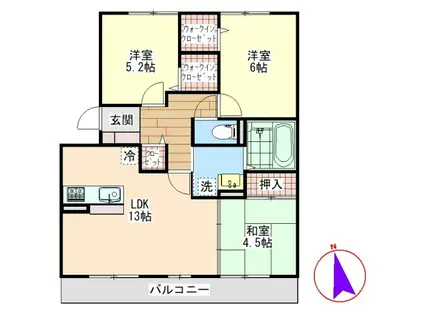 グリーンコスミオン(3LDK/3階)の間取り写真