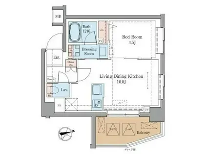 LUXENAPAWS藤沢(1LDK/7階)の間取り写真