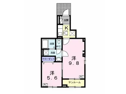 ENRICH長良Aエンリッチ(2K/1階)の間取り写真