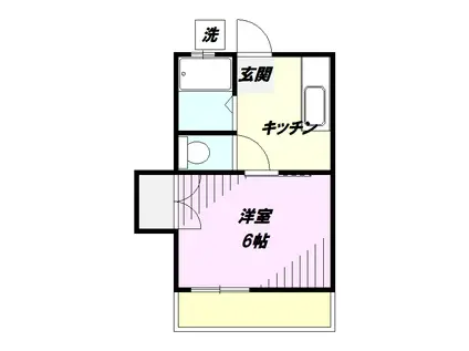 コーポ星(1K/2階)の間取り写真