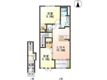 FIELDS・COURT(2LDK/2階)の間取り写真