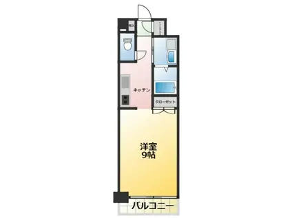 グランデュ桜II(1K/1階)の間取り写真