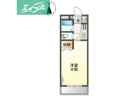 メゾンひまわり(1K/2階)の間取り写真