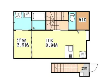 FELICE田島(1LDK/2階)の間取り写真