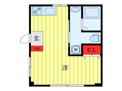 マンション青葉(ワンルーム/1階)の間取り写真