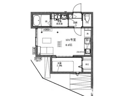 KEIAI RESIDECE北習志野(1LDK/2階)の間取り写真