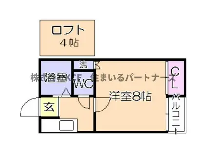 プラムハウス上津(1K/2階)の間取り写真