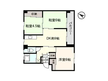 アシスト秋田マンションI(3DK/3階)の間取り写真