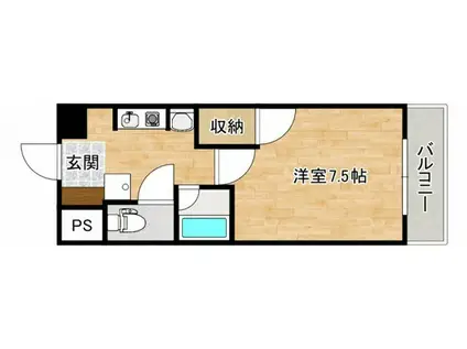 オオツカビル(1K/3階)の間取り写真