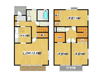 マリーコート(3LDK/1階)の間取り写真