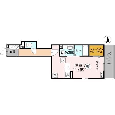 LA MAISON 表町(ワンルーム/1階)の間取り写真