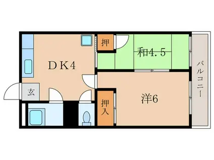 武庫之荘マンション(2DK/3階)の間取り写真