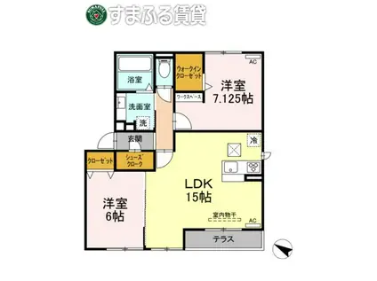 さくらハウス岡崎(2LDK/1階)の間取り写真