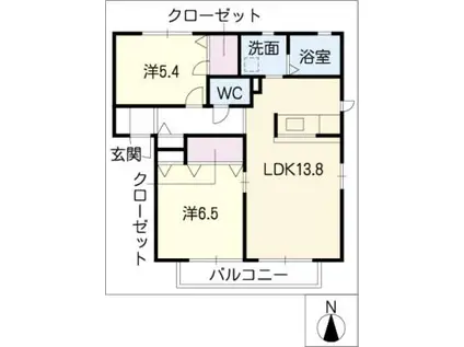 アドラブール美園(2LDK/1階)の間取り写真
