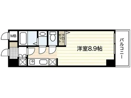 AXIS大塚西(ワンルーム/6階)の間取り写真