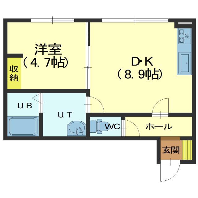 KIKI(1DK/2階)の間取り写真