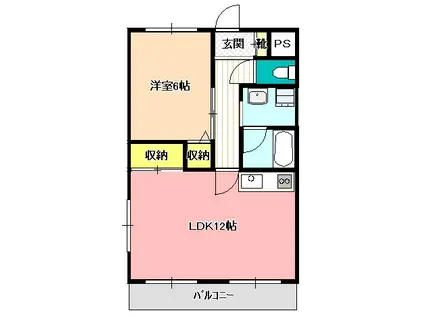 ソフィアケートヨコカワ(1LDK/1階)の間取り写真