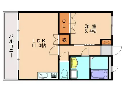 OCEANSBP48(1LDK/1階)の間取り写真