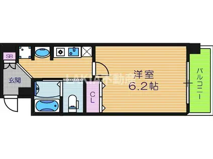 ルミナーレ天王寺(1K/6階)の間取り写真