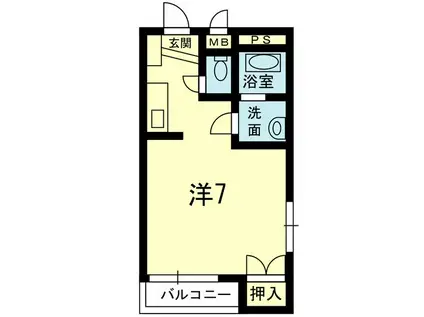 ヴィラコスモス(ワンルーム/3階)の間取り写真