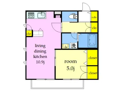 ルーチェ荻窪(1LDK/1階)の間取り写真