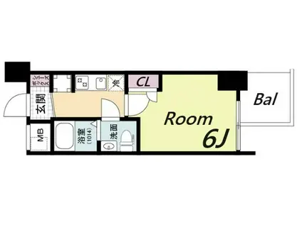 セレニテ神戸ミラク(1K/9階)の間取り写真