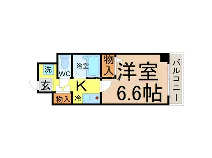 クリエイト妙音(1K/3階)の間取り写真