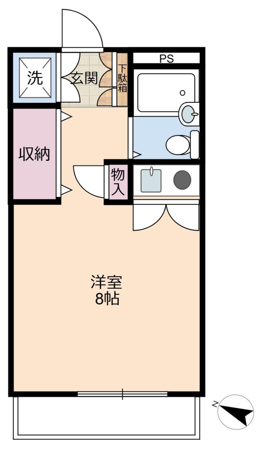 ハイツ山下(ワンルーム/1階)の間取り写真