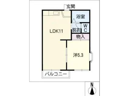 エクレール雅(1LDK/2階)の間取り写真