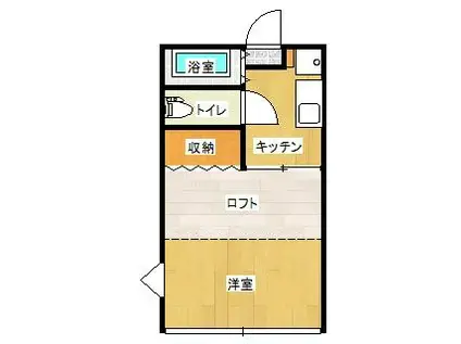 プリンスコート西多賀II(1K/1階)の間取り写真