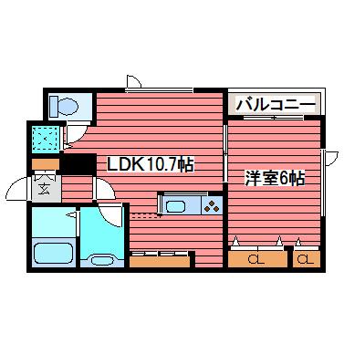 シャンティ月寒(1LDK/2階)の間取り写真