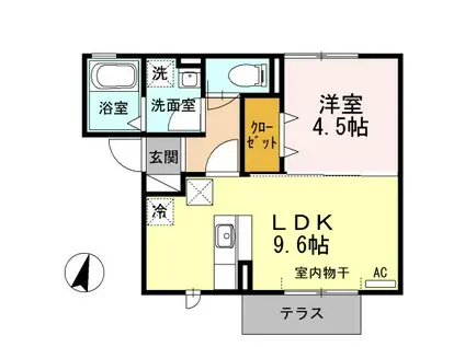 コートダジュールII(1LDK/1階)の間取り写真