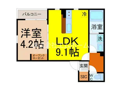 NAGOYA THE GARDEN(1LDK/1階)の間取り写真