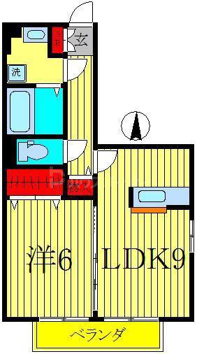 プランドールI棟(1LDK/1階)の間取り写真