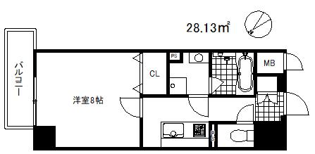 ボンニー元町(1K/7階)の間取り写真
