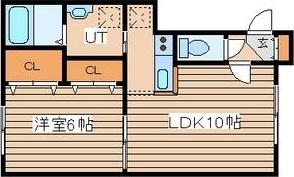 ティエラ東札幌(1LDK/2階)の間取り写真
