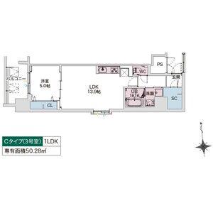 DRAW上本町(2LDK/13階)の間取り写真