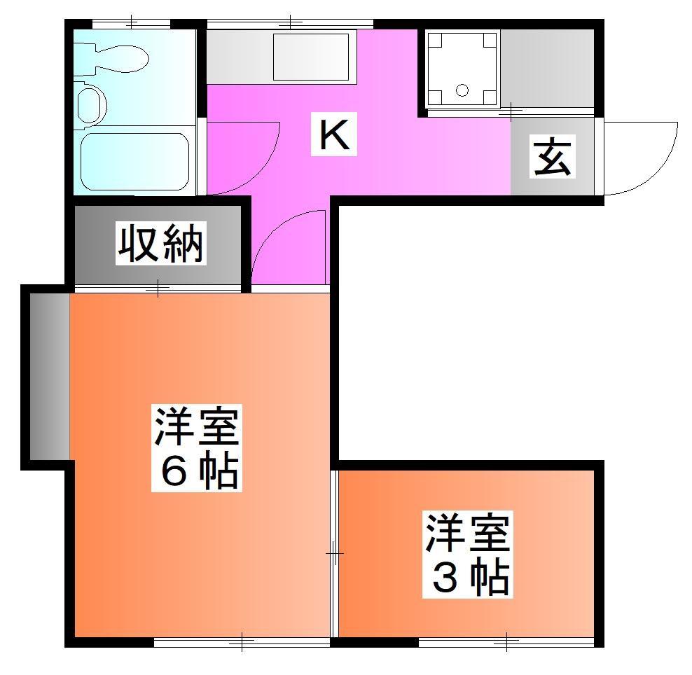 NSハウス(2K/1階)の間取り写真