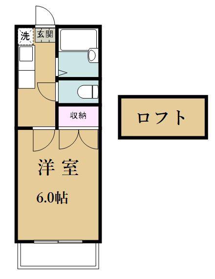 エアリーヒルズ(1K/1階)の間取り写真