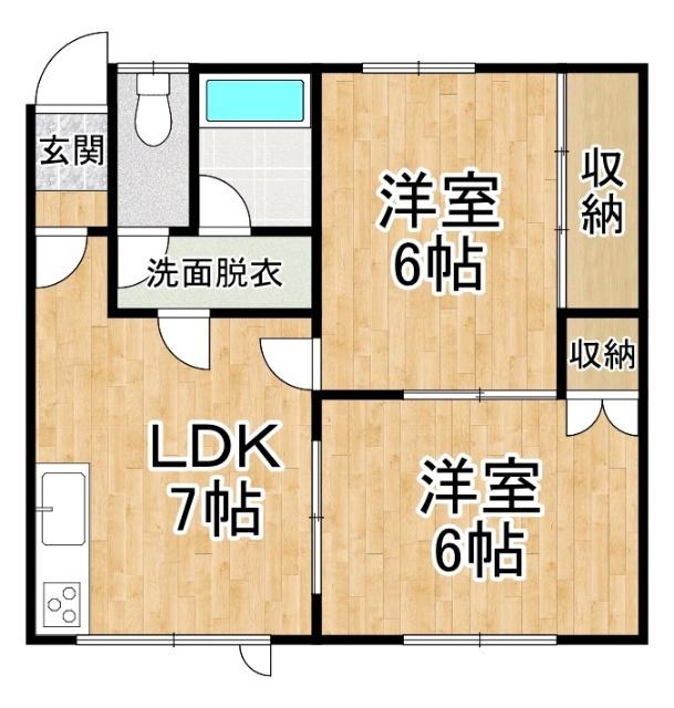 コーポ426(2DK/1階)の間取り写真