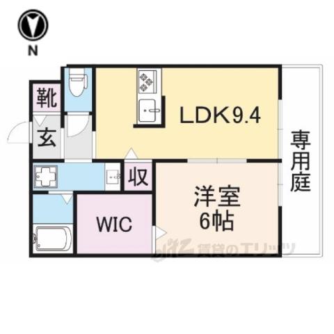 サン・メゾンC棟(1LDK/1階)の間取り写真