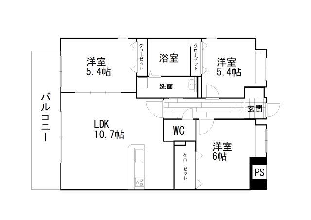 デュアラス・フレア(3LDK/5階)の間取り写真