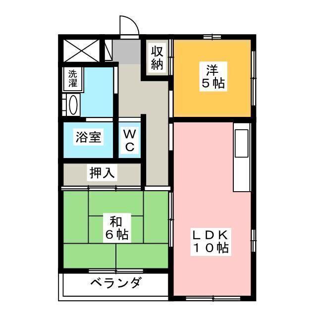 フォルテーヌ大杉(2LDK/1階)の間取り写真
