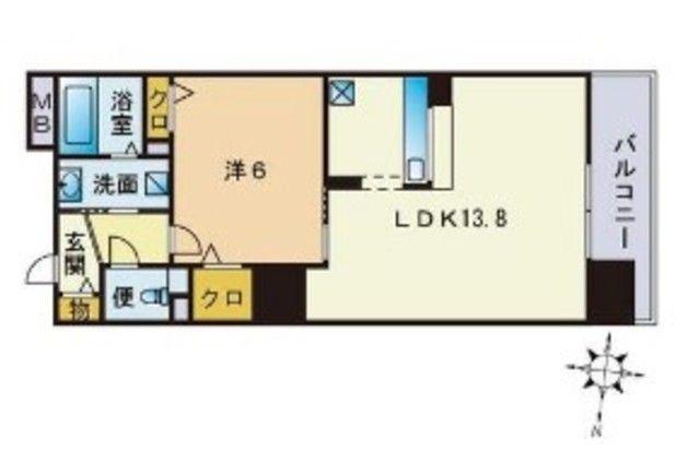 S-FORT警固タワー(1LDK/5階)の間取り写真