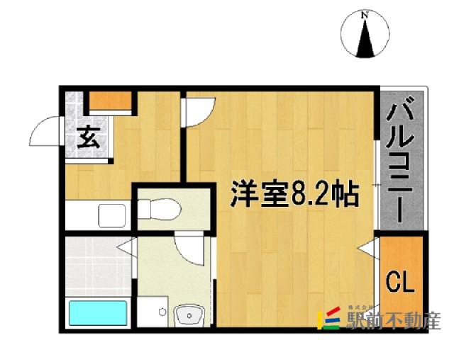 リブレア御井町(1K/2階)の間取り写真
